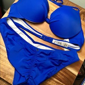 NWT Victoria’s Secret PINK cobalt blue bikini